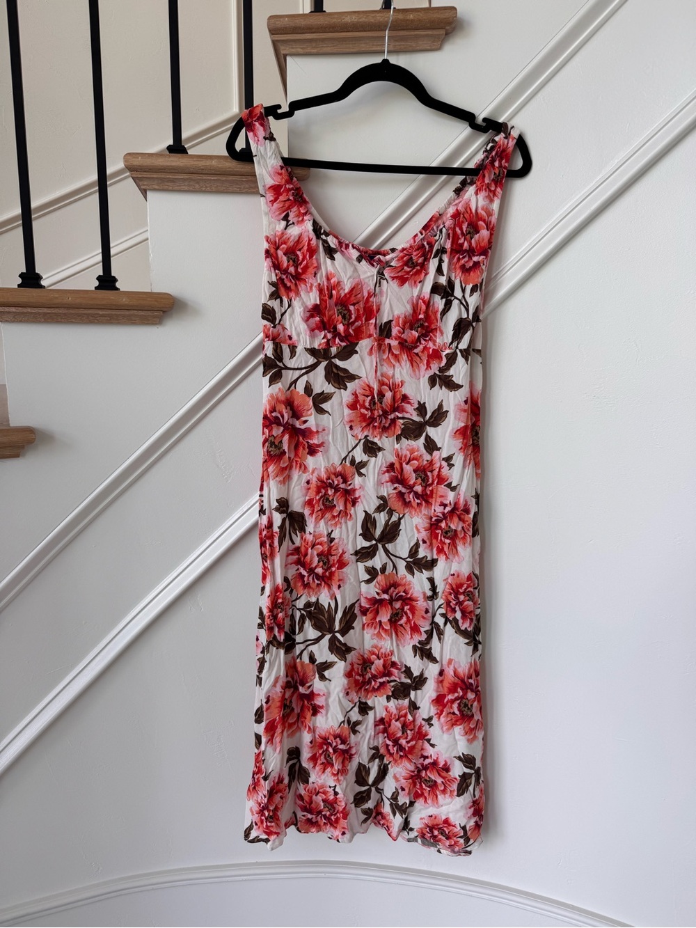 Old Navy Floral Slip Dress - White, Pink, Brown
